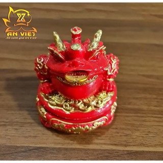 Cóc Ngậm Tiền Thiềm Thừ - Tỳ Hưu Phong Thủy Đá - Cao 12cm - Màu Đỏ - CTH2410