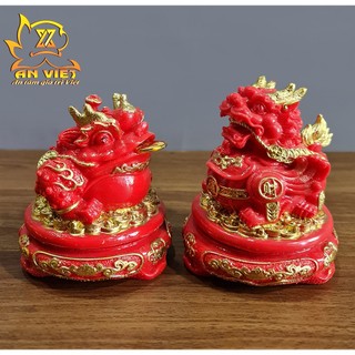Cóc Ngậm Tiền Thiềm Thừ - Tỳ Hưu Phong Thủy Đá - Cao 12cm - Màu Đỏ - CTH2410