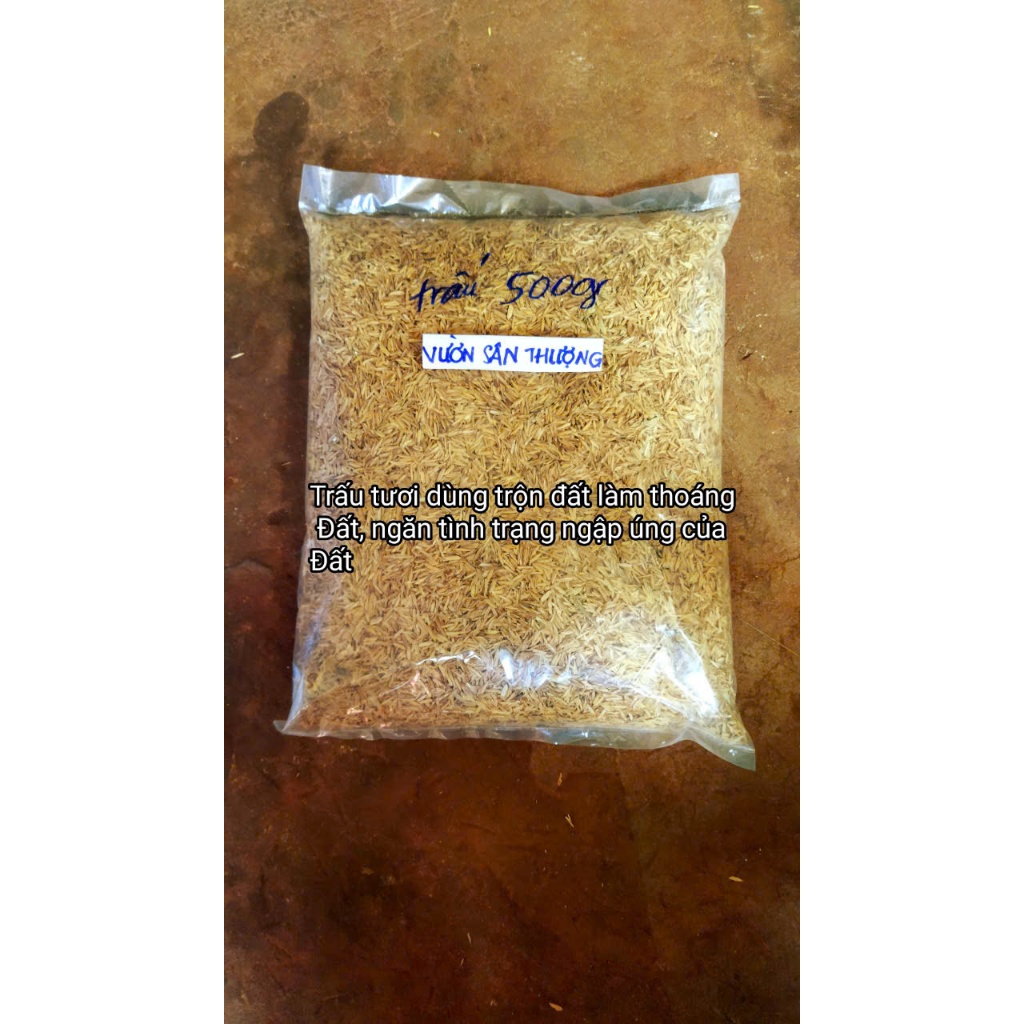 Giá Thể Vỏ Trấu Trồng Rau, Hoa Kiểng Gói 5dm Tương Đương 500 g
