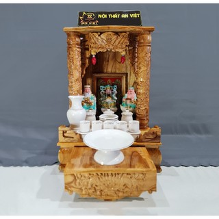 Bài vị Thần Tài Thổ Địa - Khung Gỗ Xi Vàng - BV2406