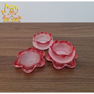 Đế Nến Hoa Sen Lưu Ly - Chân Nến, Đèn Cầy - Nhiều Màu - DN2401