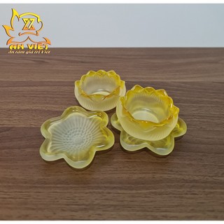 Đế Nến Hoa Sen Lưu Ly - Chân Nến, Đèn Cầy - Nhiều Màu - DN2401