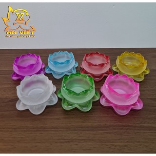 Đế Nến Hoa Sen Lưu Ly - Chân Nến, Đèn Cầy - Nhiều Màu - DN2401