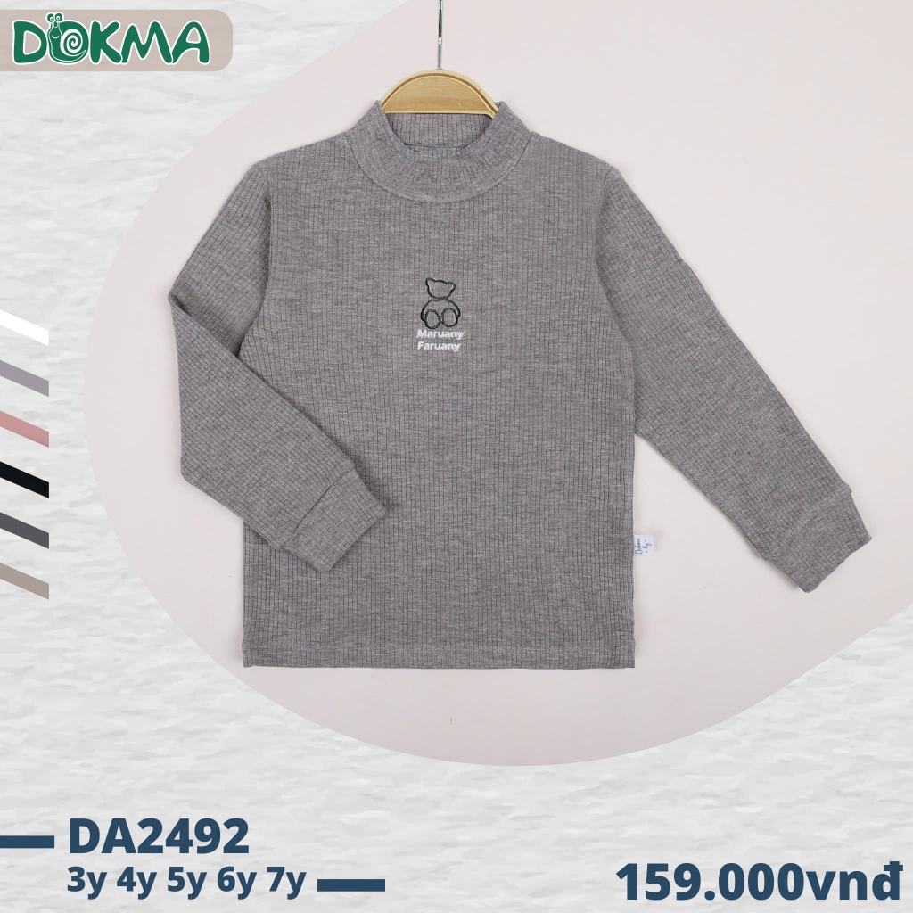 (11-25kg, 3-7Y) Áo Cổ 3 Phân, Áo Giữ Nhiệt Cho Bé DOKMA DA2492 DA1921