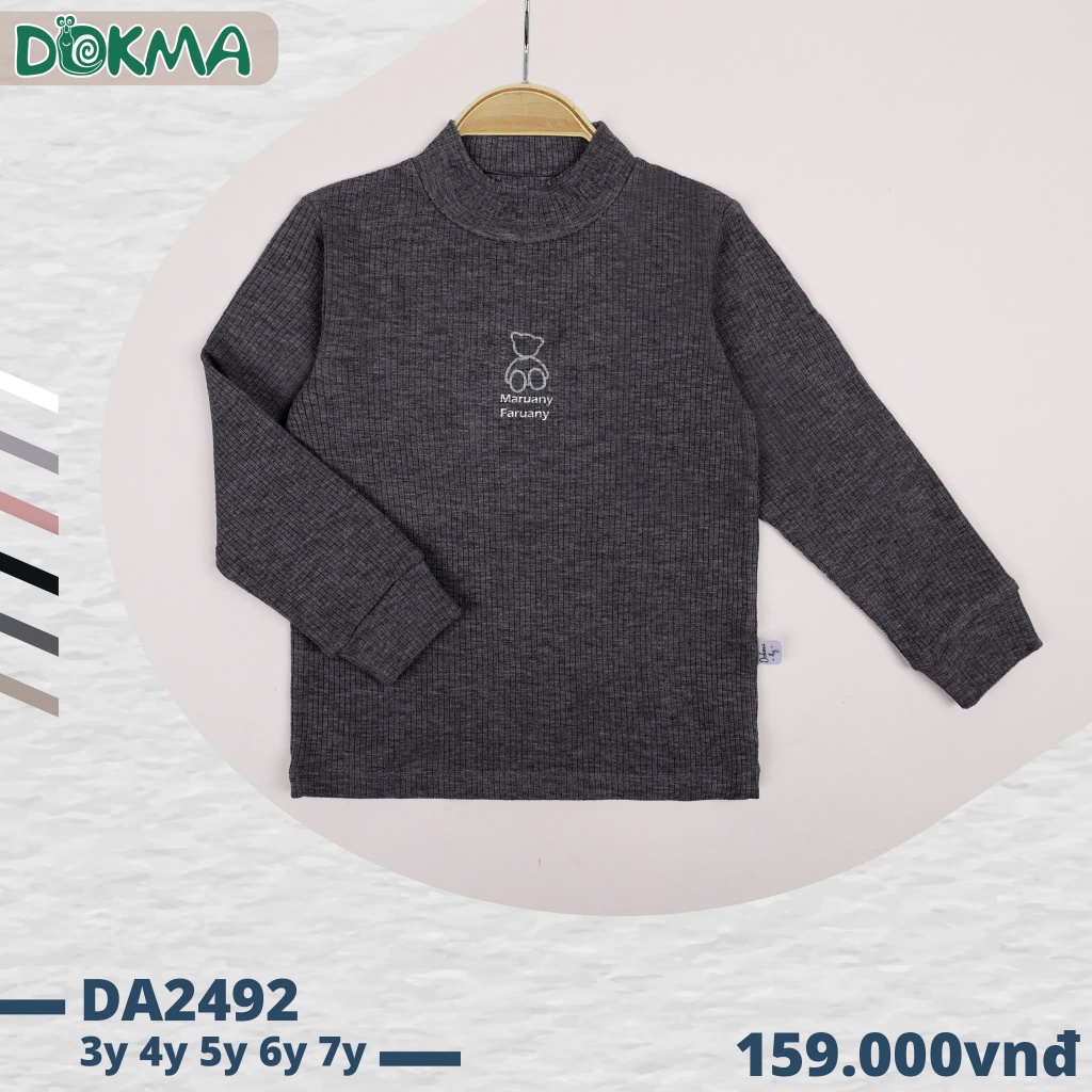 (11-25kg, 3-7Y) Áo Cổ 3 Phân, Áo Giữ Nhiệt Cho Bé DOKMA DA2492 DA1921