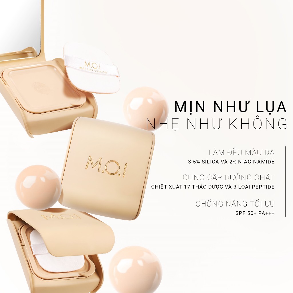 Ảnh Phấn nước che phủ mỏng nhẹ mịn mướt MOI Baby Skin Cushion SPF 50+ PA+++ 12g 4