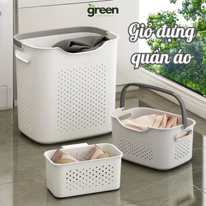 Giỏ đựng quần áo bẩn đa năng kết hợp giỏ nhỏ đựng đồ lót có quai xách nhựa PP cứng cáp hiện đại