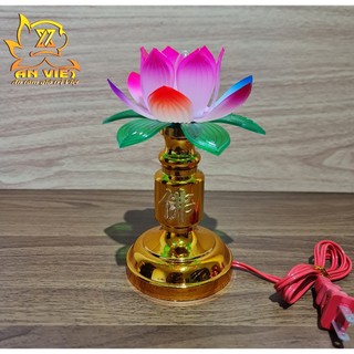 Cặp Đèn Thờ Cúng Hoa Sen - Nhựa - Cao 18cm - DHS2401