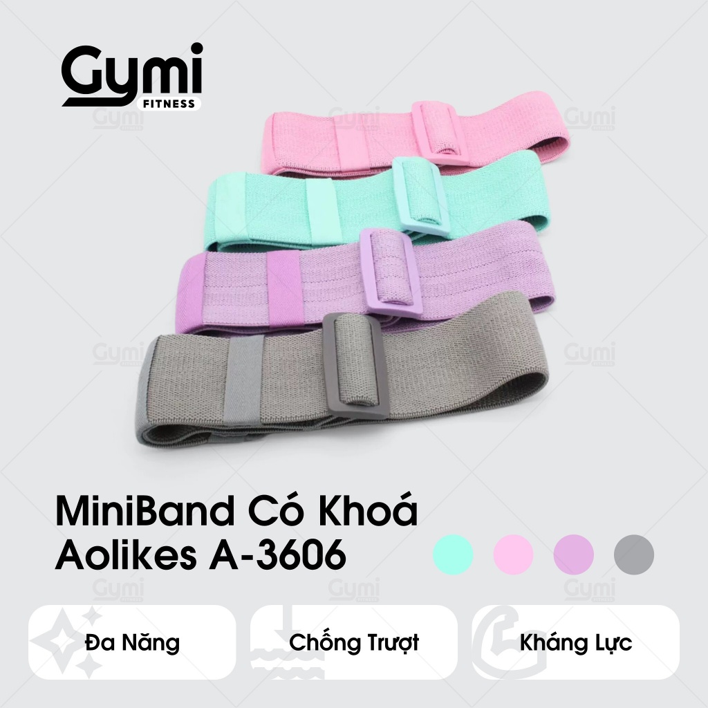 Mini Band Có Khoá A-3606 - Dây Miniband Kháng Lực Tập Mông Aolikes Đàn Hồi, Tự Do Điều Chỉnh Chu Vi - AL3606