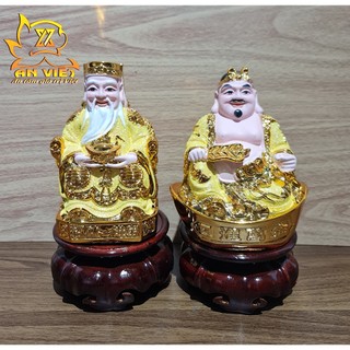 Tượng Thần Tài-Thổ Địa Ánh Kim cao 15cm [Hợp Mệnh THỔ - KIM] - Nhựa Poly - TTTD2419