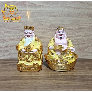 Tượng Thần Tài-Thổ Địa Ánh Kim cao 15cm [Hợp Mệnh THỔ - KIM] - Nhựa Poly - TTTD2419
