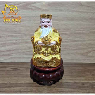 Tượng Thần Tài-Thổ Địa Ánh Kim cao 15cm [Hợp Mệnh THỔ - KIM] - Nhựa Poly - TTTD2419