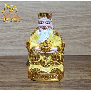 Tượng Thần Tài-Thổ Địa Ánh Kim cao 15cm [Hợp Mệnh THỔ - KIM] - Nhựa Poly - TTTD2419