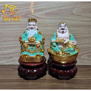 Tượng Thần Tài-Thổ Địa Ánh Kim cao 15cm [Hợp Mệnh THỦY - MỘC] - Nhựa Poly - TTTD2420