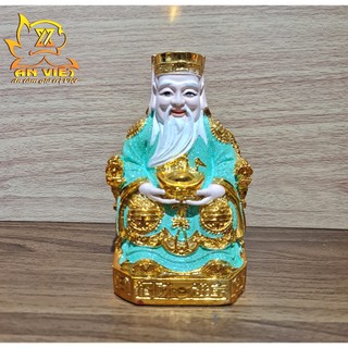Tượng Thần Tài-Thổ Địa Ánh Kim cao 15cm [Hợp Mệnh THỦY - MỘC] - Nhựa Poly - TTTD2420