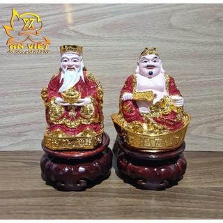 Tượng Thần Tài-Thổ Địa Ánh Kim cao 15cm [Hợp Mệnh HỎA - THỔ] - Nhựa Poly - TTTD2418