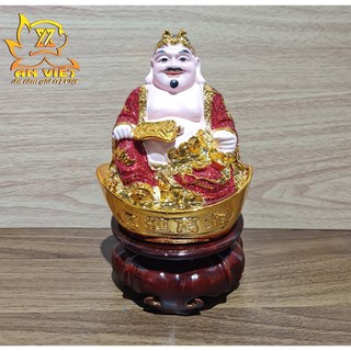 Tượng Thần Tài-Thổ Địa Ánh Kim cao 15cm [Hợp Mệnh HỎA - THỔ] - Nhựa Poly - TTTD2418