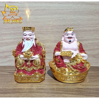 Tượng Thần Tài-Thổ Địa Ánh Kim cao 15cm [Hợp Mệnh HỎA - THỔ] - Nhựa Poly - TTTD2418