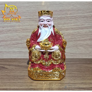 Tượng Thần Tài-Thổ Địa Ánh Kim cao 15cm [Hợp Mệnh HỎA - THỔ] - Nhựa Poly - TTTD2418