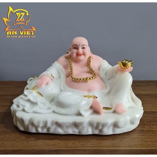 Tượng Phật Di Lặc cầm thỏi vàng - ngang 30cm - PDL2401