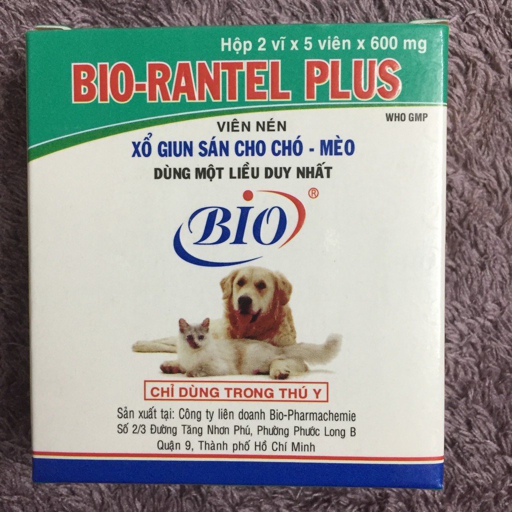 BIO Rantel Plus - Viên Tẩy Giun Sán Cho Chó Mèo - 1 Hộp 10 Viên ...