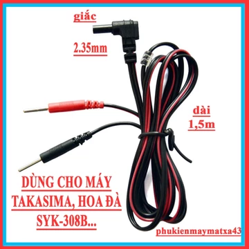 Dây massage điện xung giắc nhựa 2.35mm dùng cho máy massage Takasima, máy massage điện xung...