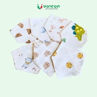 Khăn yếm xô tam giác Top Kids  2 lớp có cúc bấm cho bé