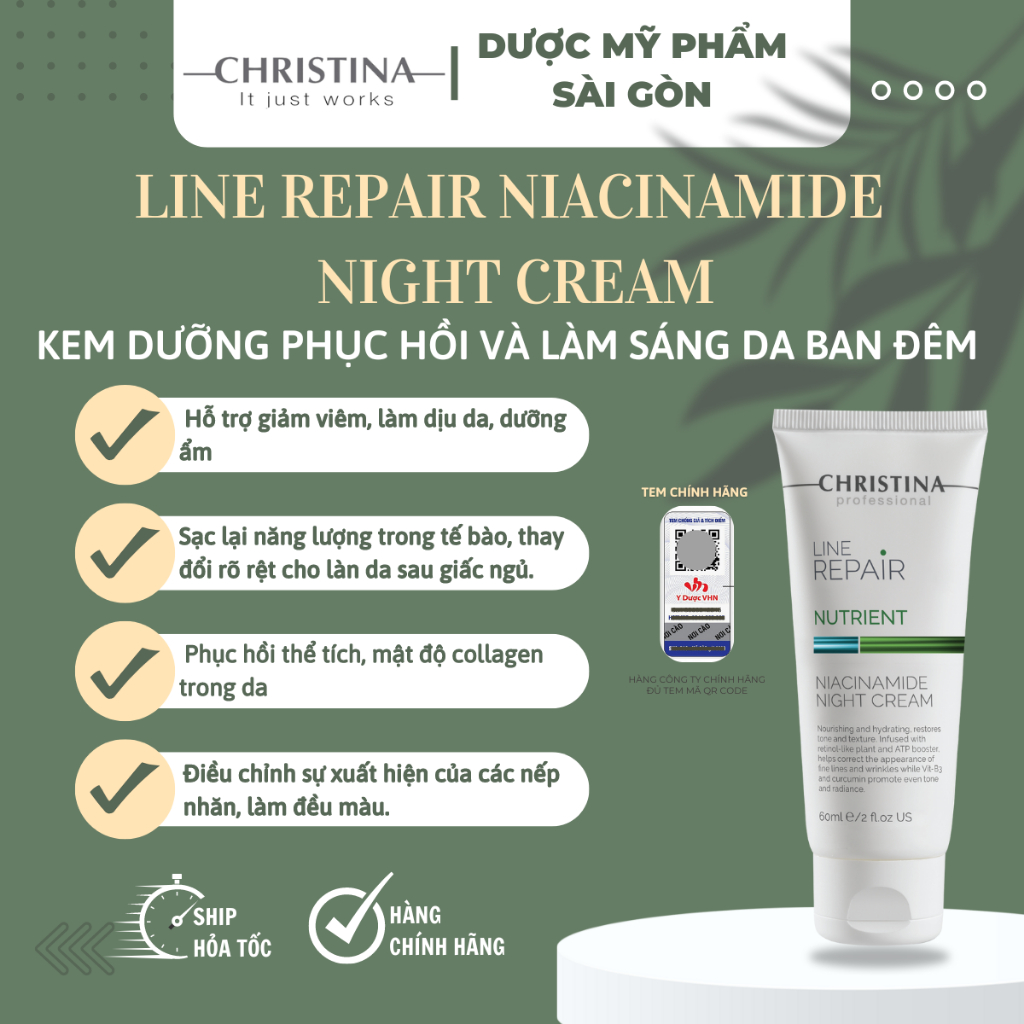 Kem Dưỡng Christina Line Repair Niacinamide Night Cream Phục Hồi Và Làm ...