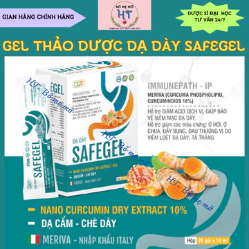 Gel thảo dược giảm trào ngược dạ dày SAFEGEL 20gói bvệ dạ dày, giảm ợ hơi ợ chua, đau rát do viêm loét dạ dày-tá tràng