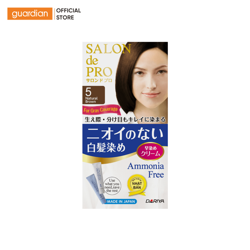 Kem Nhuộm Tóc Phủ Bạc Cho Nữ Salon De Pro Số 5 Màu Nâu Tự Nhiên 80gr