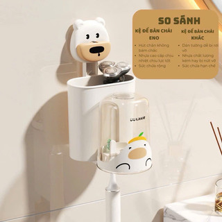 kệ để bàn chải đánh răng con vịt gắn tường kèm cốc siêu cute