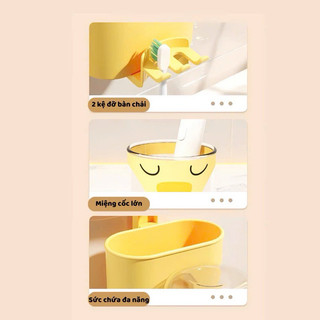 kệ để bàn chải đánh răng con vịt gắn tường kèm cốc siêu cute