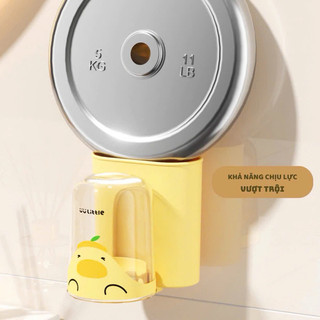 kệ để bàn chải đánh răng con vịt gắn tường kèm cốc siêu cute