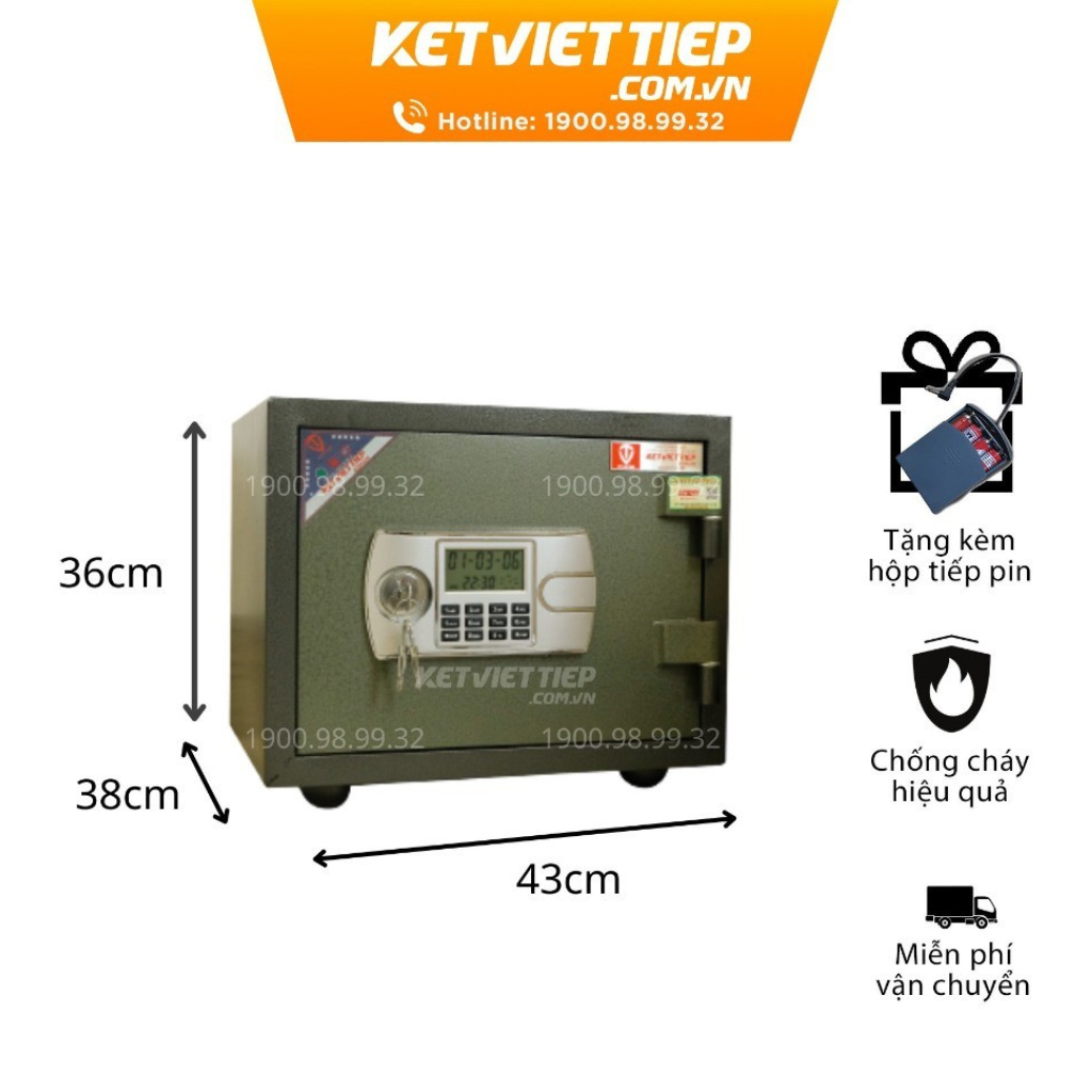 Két sắt Việt Tiệp Mini Khóa Điện Tử KVT312 BLN - Chính Hãng Công Ty Két Sắt Việt Tiệp