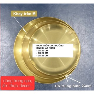 -Khay kim loại mạ vàng đựng đồ trang sức, nến thơm,..decor phòng ngủ, decor món ăn