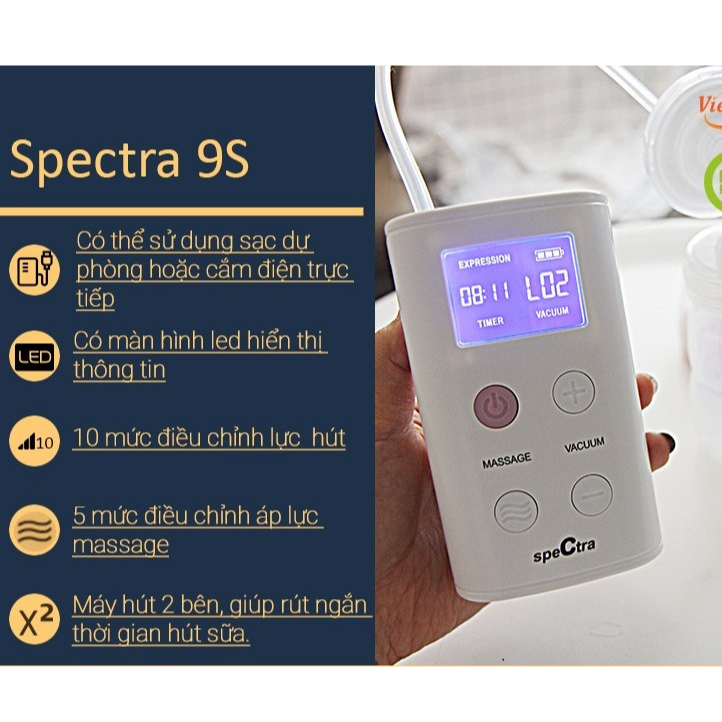 Máy hút sữa Spectra 9s - Quà tặng khủng