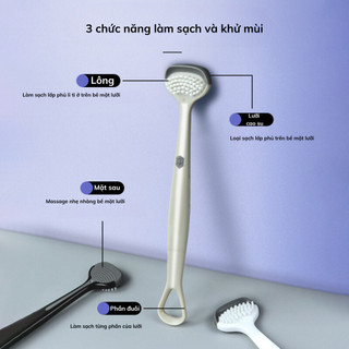 Dụng cụ vệ sinh lưỡi cho người niềng răng, làm sạch mảng bám và mùi hôi nội địa Trung CLOTOO