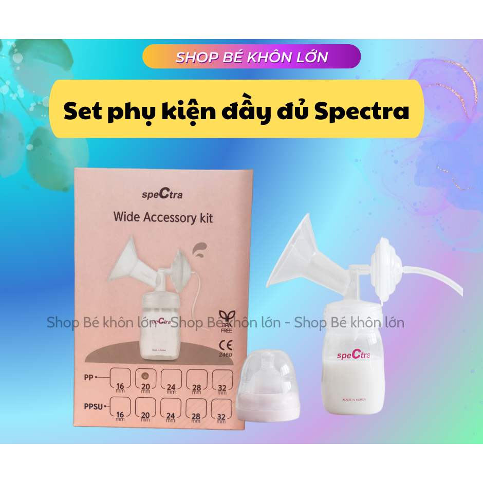 Set phụ kiện máy hút sữa Spectra đủ bình phễu