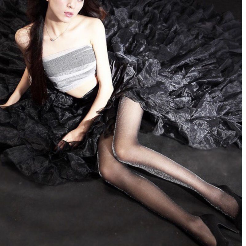 Quần tất ánh nhũ bling bling, vớ quần tàng hình thêu sợi kim tuyến, quần tất da kim tuyến lấp lánh phong các sexy