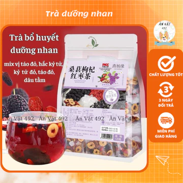 Trà Dưỡng Nhan Bổ Huyết Trà Táo Đỏ Dâu Tằm Hắc Kỷ Tử Kỷ Tử Đỏ - Ăn Văt 492