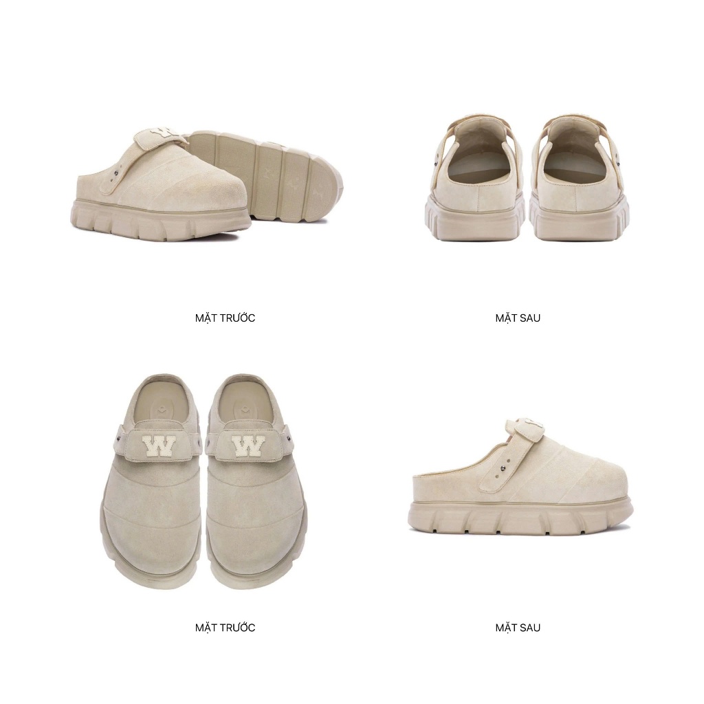 Ảnh Dép Bánh Mì Tăng Chiều Cao Nam Nữ THEWOLF R&E MULE SANDAL - Đen bóng, Đen suede, Nâu bò suede, Be, Nâu suede 3