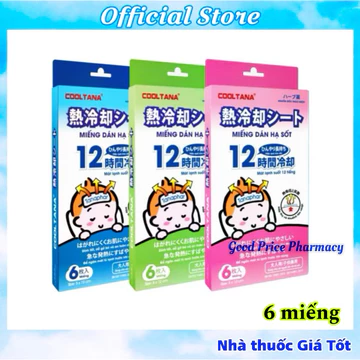 [Hộp 6 miếng] Miếng dán Cooltana - Dán hạ sốt Cooltana cho bé - Dùng được cho trẻ nhỏ, trẻ sơ sinh