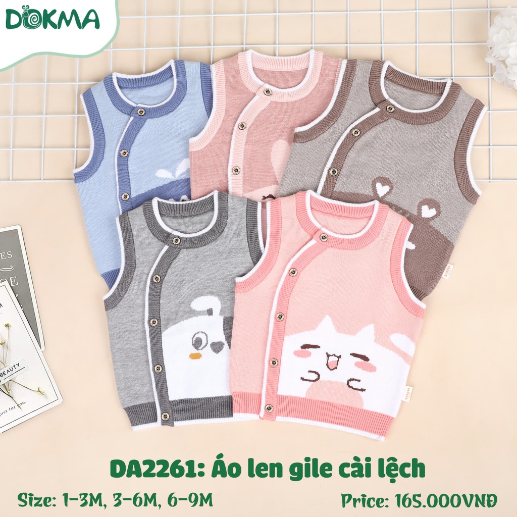 (1-9M; 4,5-8,8kg) Áo Gile Len Cho Bé Dokma DA1630 DA1632 DA1633 DA2261 DA2983 DA2980 DA2982 DA2262