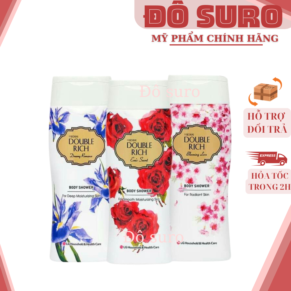 Sữa tắm Double Rich hương hoa anh đào, hoa hồng, hoa Iris,hoa sen 200g