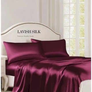 (Siêu Sale) Ga giuòng drap lẻ Lụa LS Lavish silk Hàng loại 1 cao cấp mát lạnh_Đỏ Đô