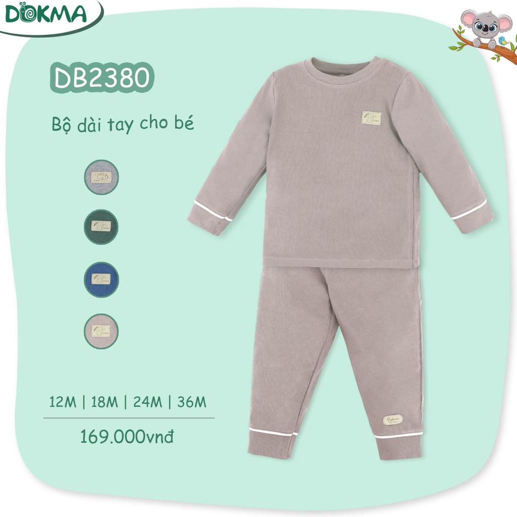 (8-13kg, 6-36M) Bộ Dài Tay Nỉ Dokma Dáng Cho Bé DB2380 DB3228 DB3161 DB3183