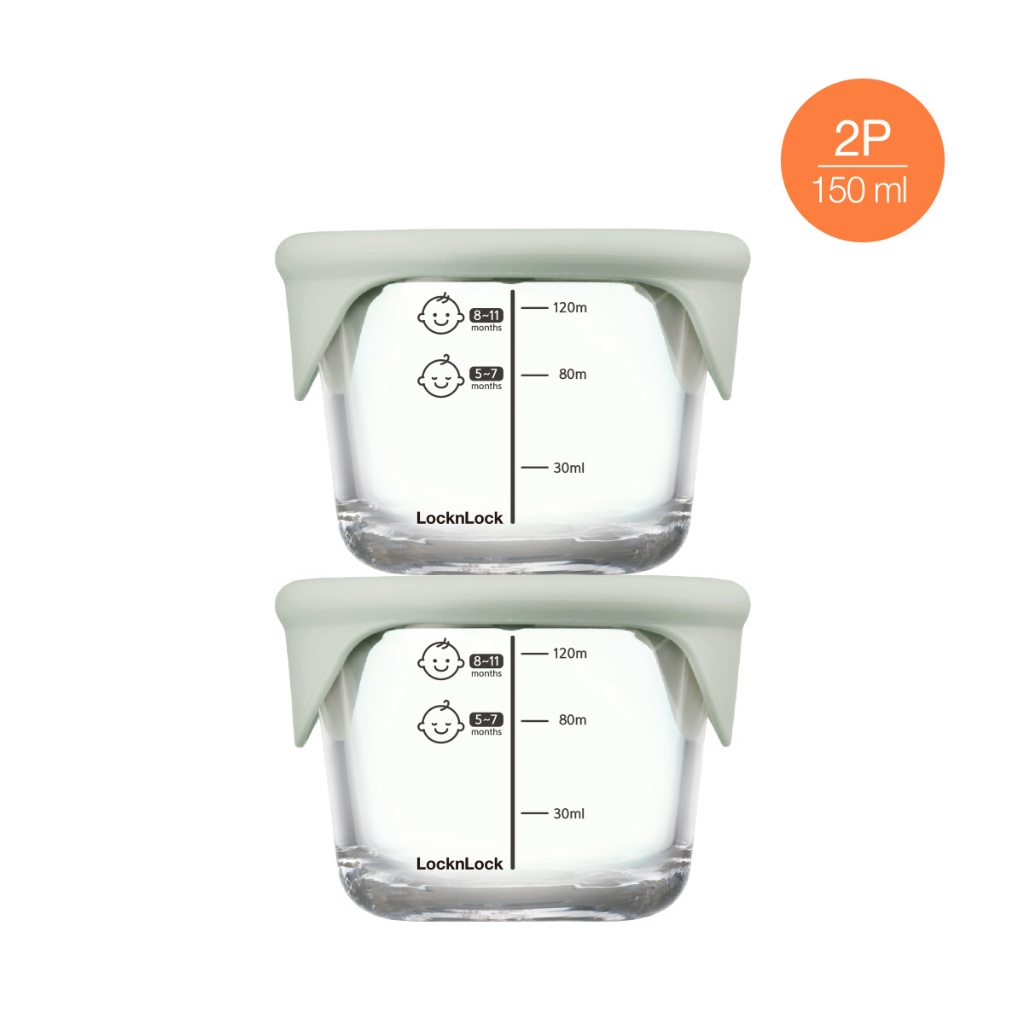Hộp thủy tinh đựng thức ăn dặm cho bé LocknLock có vạch chia dung tích 150ml LLG058S2MIT - K-MALL