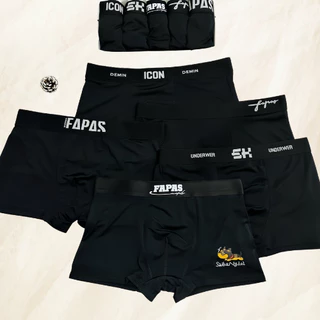 [GIÁ TẬN XƯỞNG] Combo 5 Quần lót nam, sịp đùi nam màu Đen cạp bền đẹp, chất thun lạnh cao cấp mềm mịn, kháng khuẩn tốt
