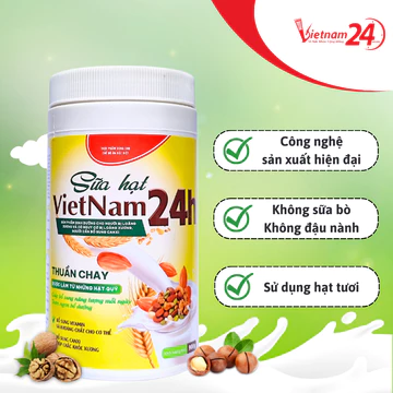 Sữa hạt dinh dưỡng Việt Nam 24H 1Kg - sữa hạt Canxi xương khớp, tăng sức đề kháng, phục hồi sức khỏe