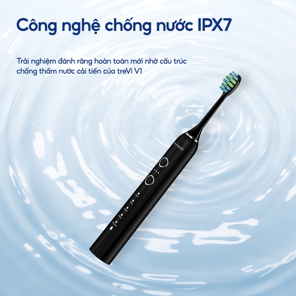Combo 2 Bàn Chải Điện treVi Công Nghệ Sóng Âm Sonic 5 Chế Độ Chải Thông Minh Dành cho Cặp Đôi Phù Hợp Mọi Loại Răng